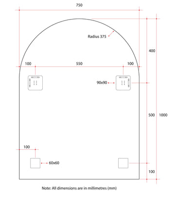 AC7510HN Church Shape Polished Edge Mirror with Hangers