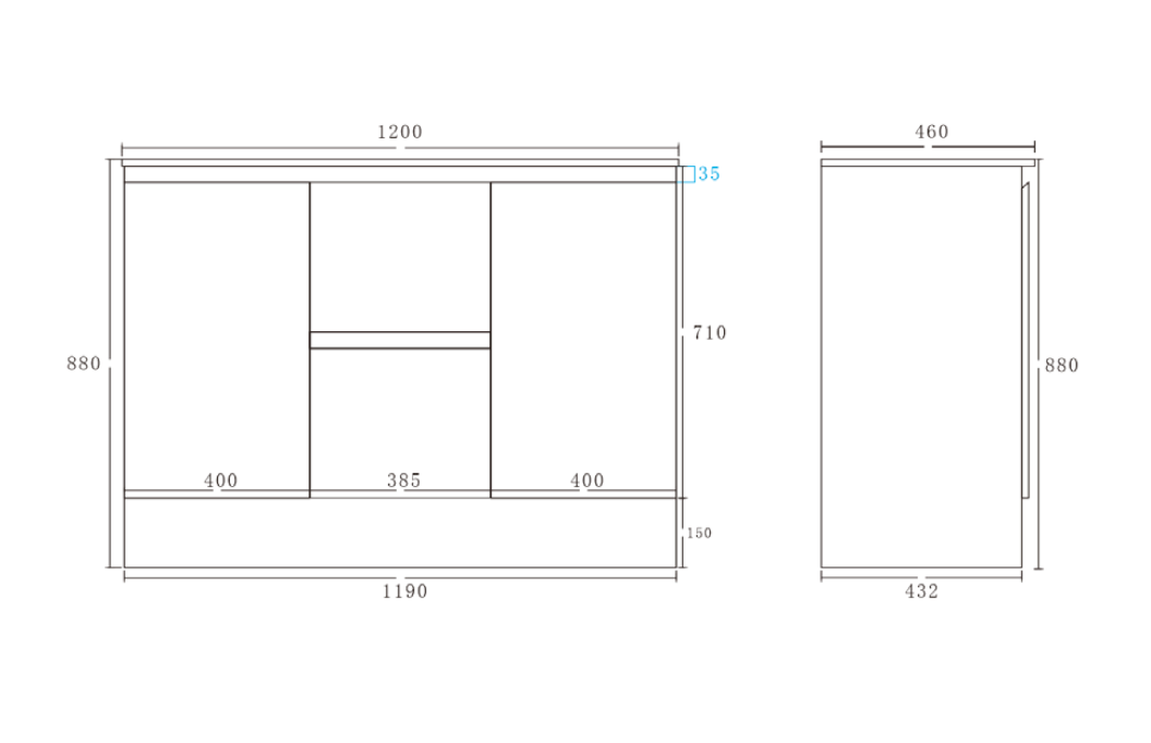 Alpha Free Standing PVC Vanity with soft closing LK-AL124DK
