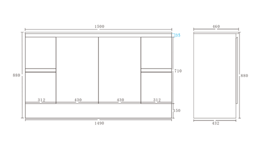 Alpha Free Standing PVC Vanity with soft closing LK-AL154K