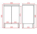 Alpha Ensuite Free Standing PVC Vanity Ensuite Gloss White LK-AL63L