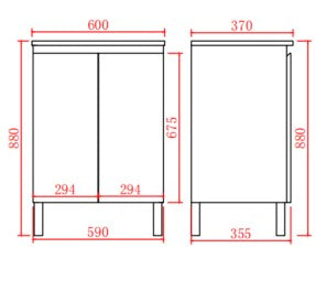 Alpha Ensuite Free Standing PVC Vanity Ensuite Gloss White LK-AL63L