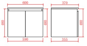 Alpha Ensuite Wall Hung Vanity with soft closing LK-AL63W