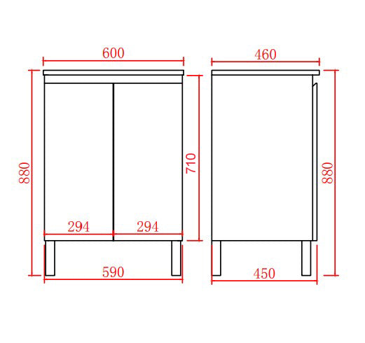 Alpha Free Standing PVC Vanity with soft closing LK-AL64L