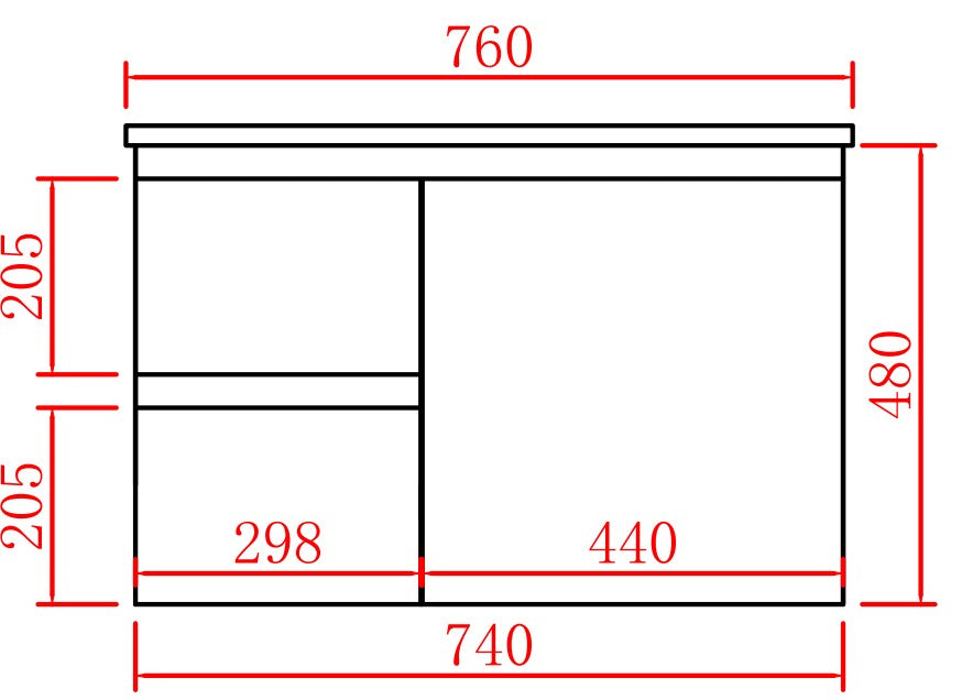 Alpha Wall Hung PVC Vanity with soft closing LK-AL74LW