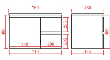 Alpha Wall Hung PVC Vanity with soft closing LK-AL74RW