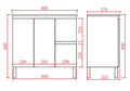 Alpha Ensuite Free Standing PVC Vanity Ensuite Gloss White LK-AL93RL