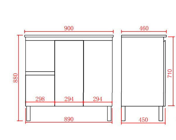 Alpha Free Standing PVC Vanity with soft closing LK-AL94LL