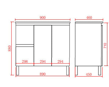 Alpha Free Standing PVC Vanity with soft closing LK-AL94LL