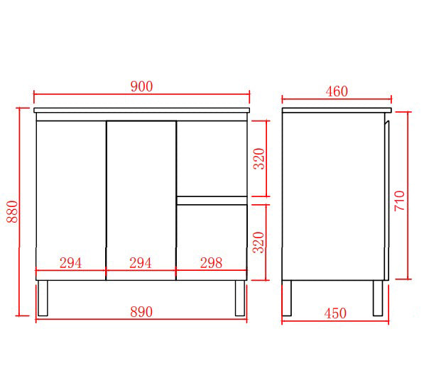 Alpha Free Standing Vanity with soft closing LK-AL94RL