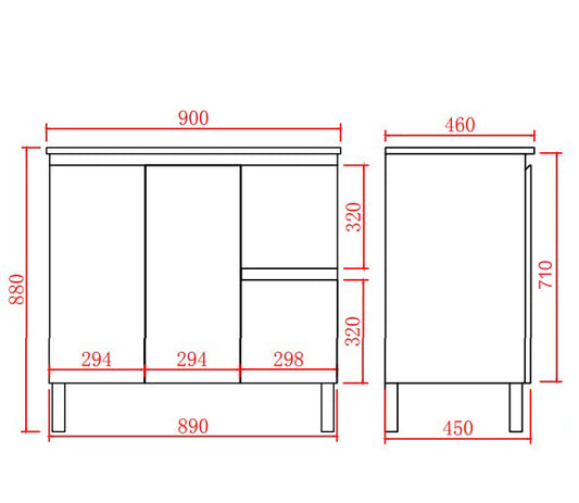 Alpha Free Standing Vanity with soft closing LK-AL94RL