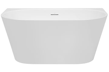 Alegra 1400 Back-To-Wall Freestanding Bath with Integrated Overflow — White Baths, Acrylic Baths, Back to Wall & Corner Baths