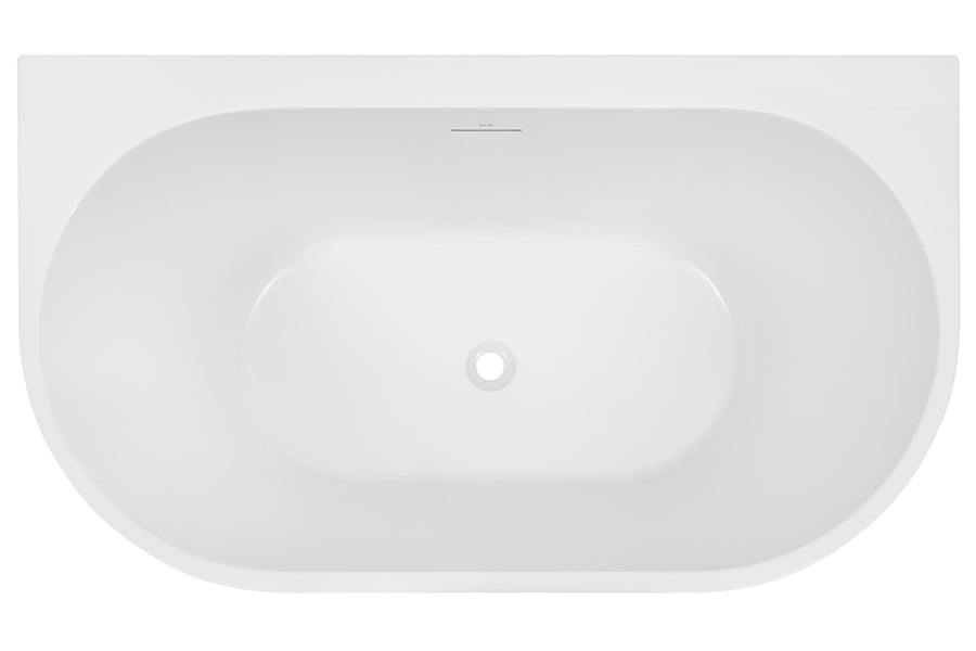 Alegra 1400 Back-To-Wall Freestanding Bath with Integrated Overflow