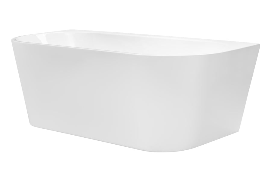 Alegra 1500/1700 Back-To-Wall Freestanding Bath — White Baths, Acrylic Baths, Back to Wall & Corner Baths, Rectangular Baths