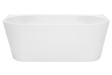 Alegra 1500/1700 Back-To-Wall Freestanding Bath — White Baths, Acrylic Baths, Back to Wall & Corner Baths, Rectangular Baths