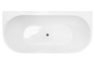 Alegra 1500/1700 Back-To-Wall Freestanding Bath — White Baths, Acrylic Baths, Back to Wall & Corner Baths, Rectangular Baths