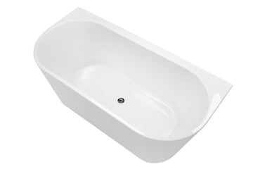 Alegra 1500/1700 Back-To-Wall Freestanding Bath — White Baths, Acrylic Baths, Back to Wall & Corner Baths, Rectangular Baths