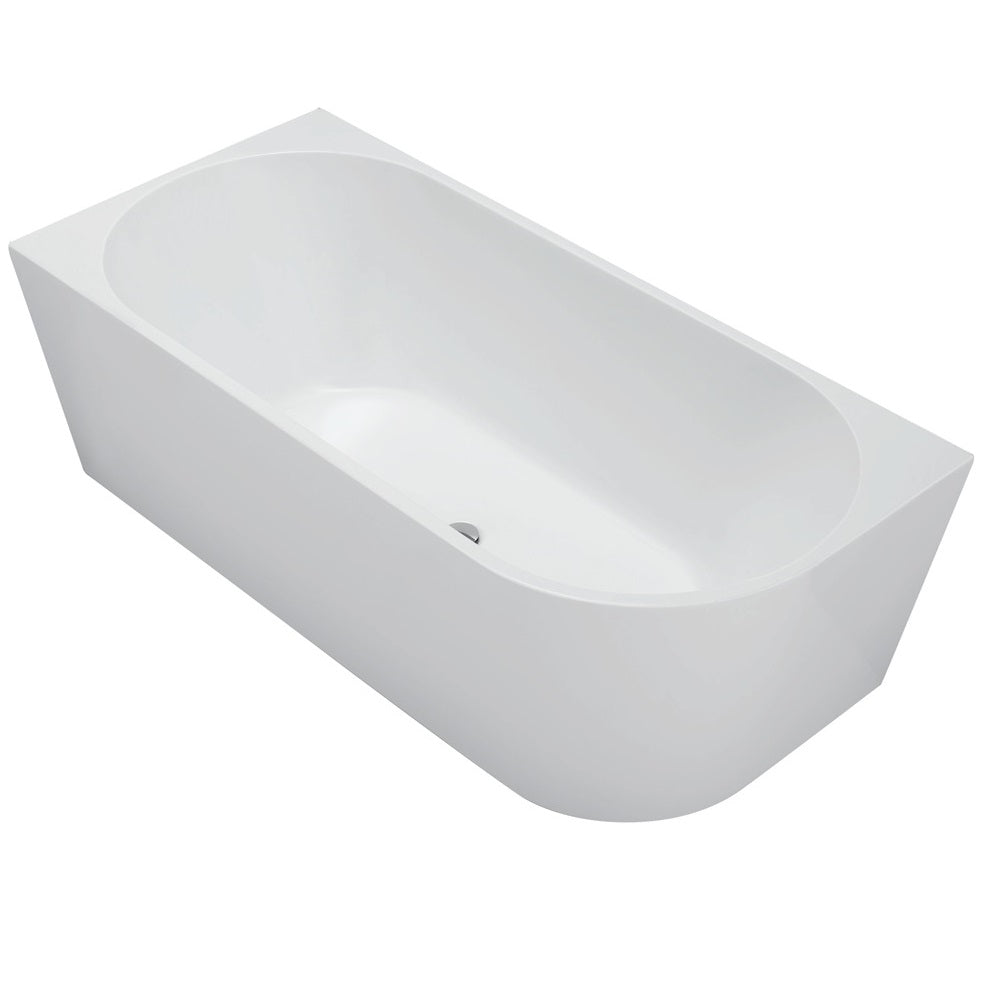 Auris Corner Back to Wall Bathtub - Matte White