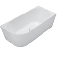 Auris Corner Back to Wall Bathtub - Gloss White