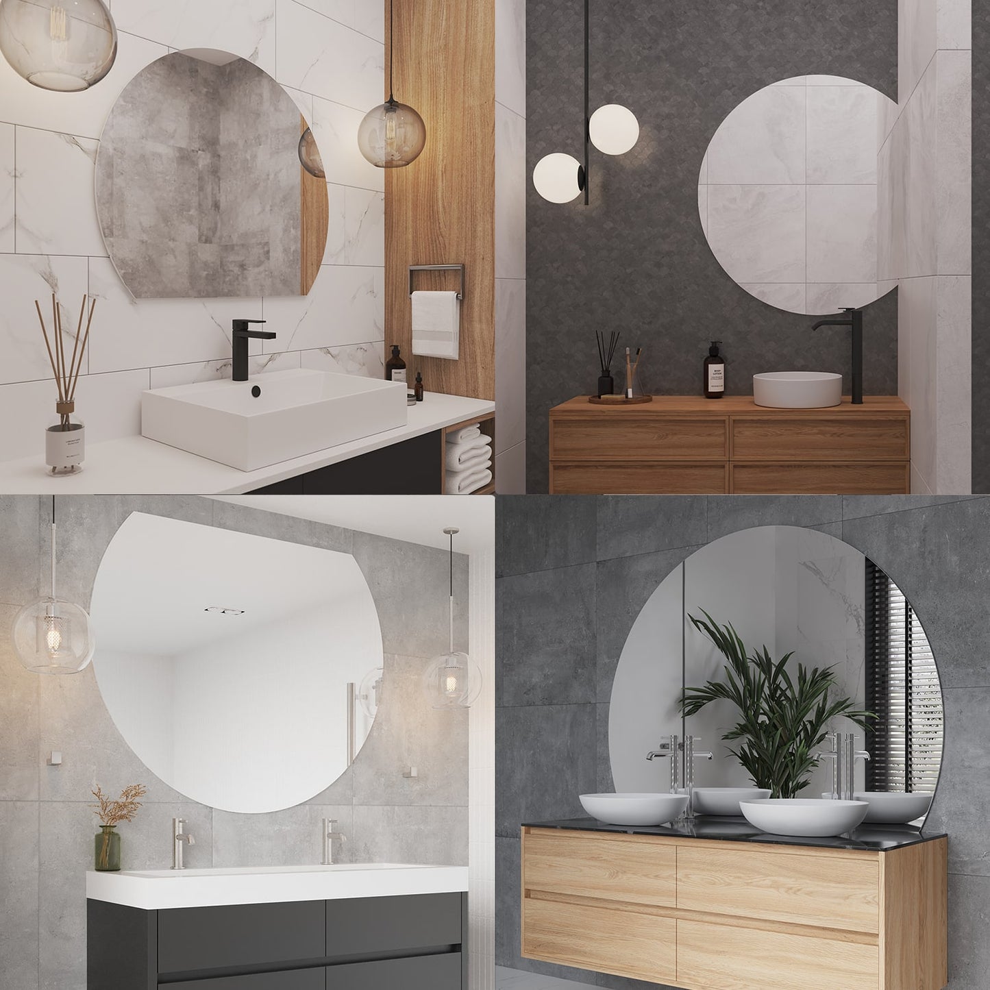 HD1511HND D-Shaped Polished Edge Mirror with Demister