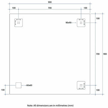 MS9090HN Rectangle 25mm Bevel Edge Mirror