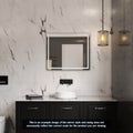 SS9075HND Rectangle Mirror with Sandblasted Border with Demister