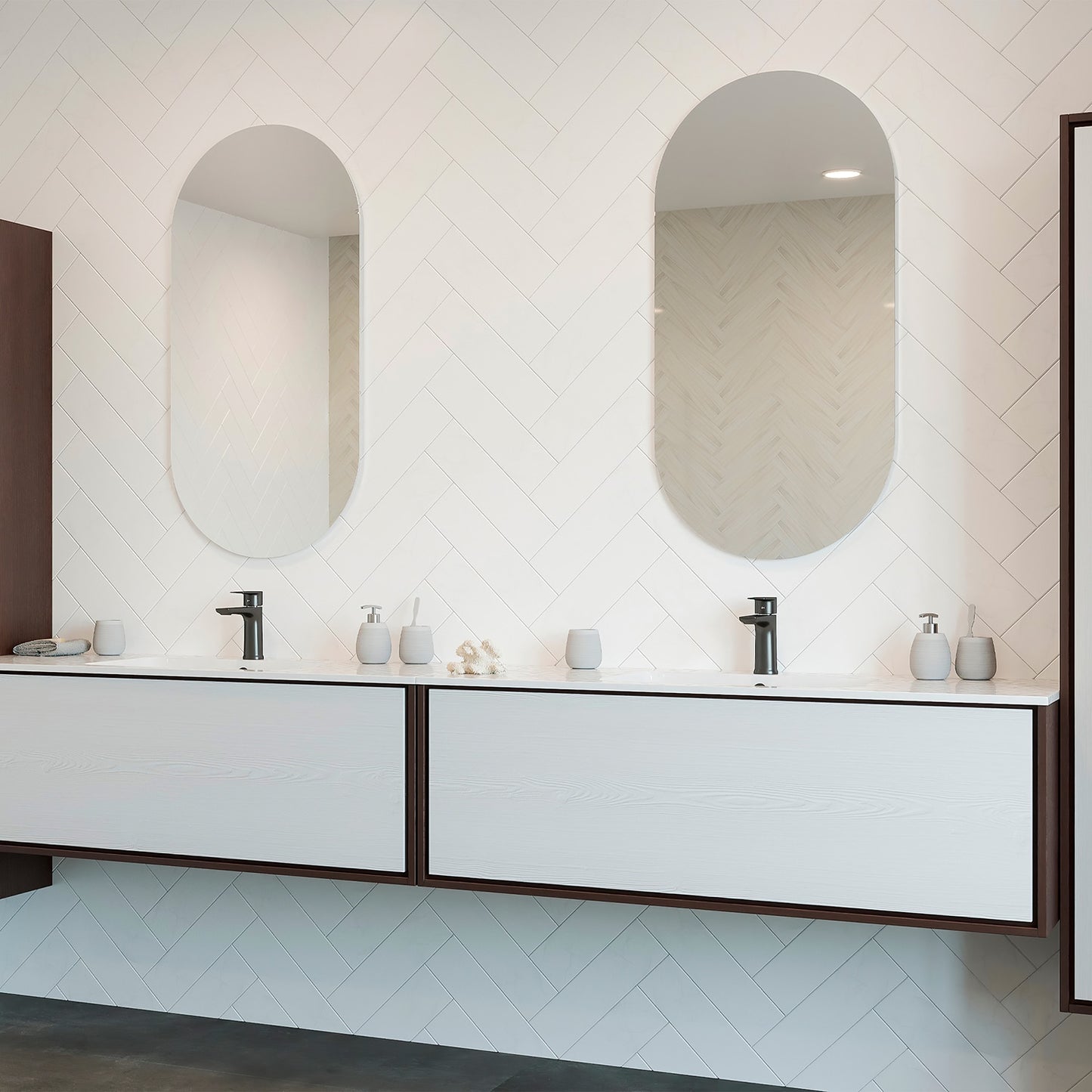 DP5010GT Pill Shape Polished Edge Mirror Glue-to-Wall
