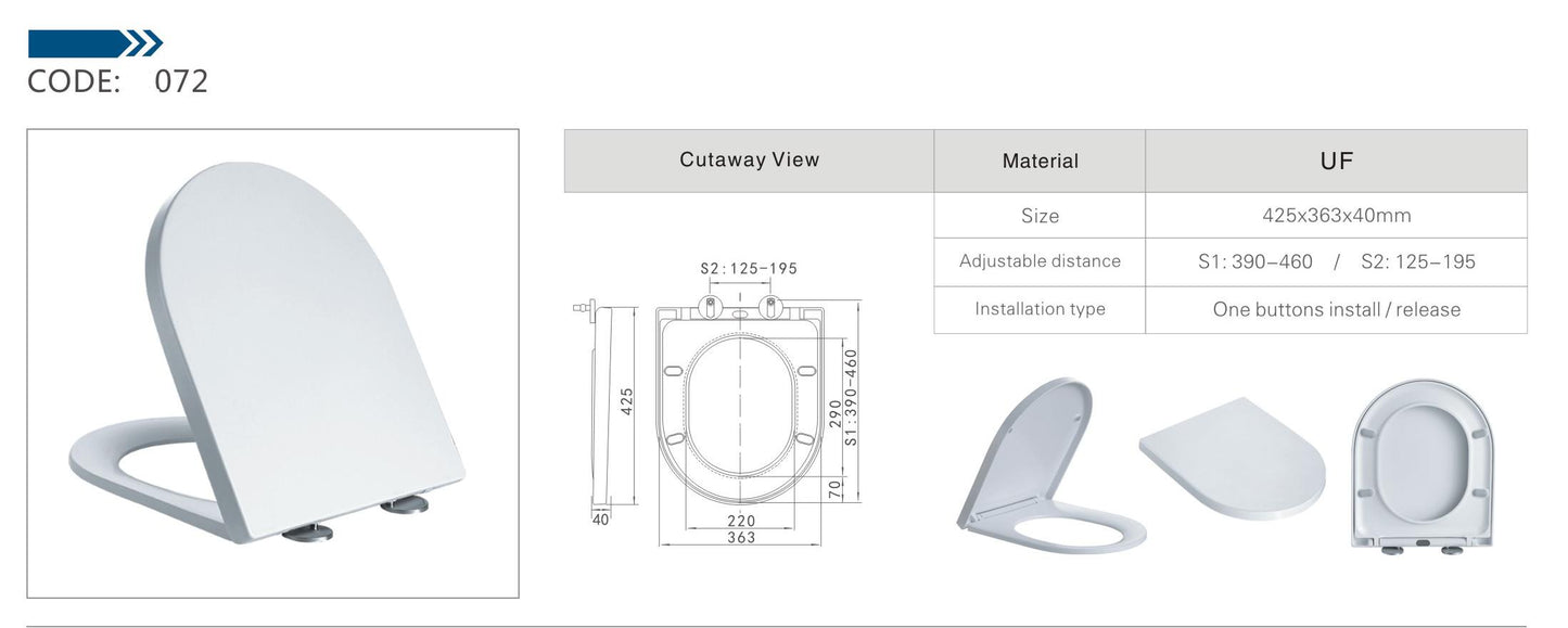 UF Thick Seat for Acacia Toilet Suite LK-SC072
