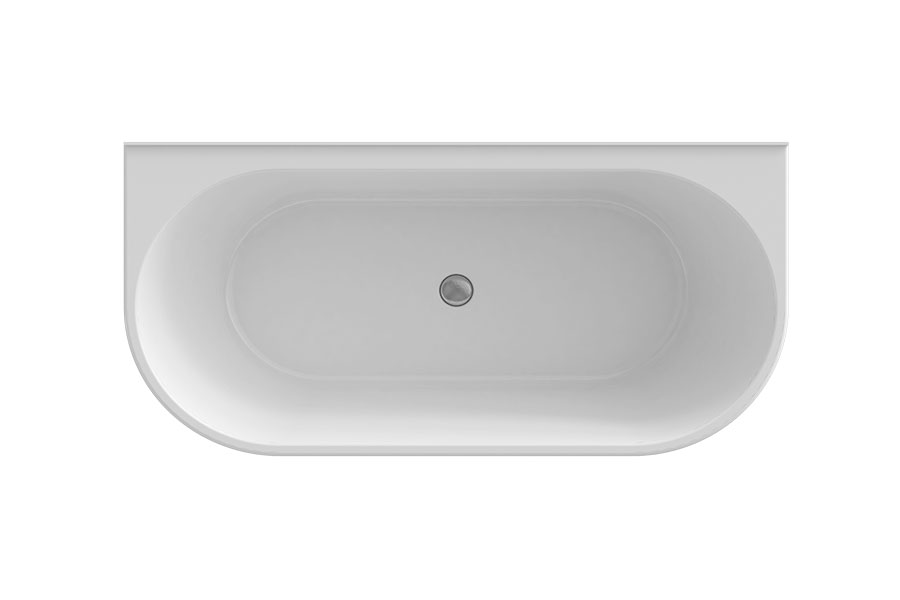 Alegra 1700 Back-To-Wall Freestanding Bath (Black) — Acrylic Baths, Back to Wall & Corner Baths, Rectangular Baths
