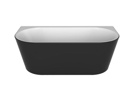 ALEGRA 1700 BACK-TO-WALL FREESTANDING BATH - OVERFLOW - BLACK & WHITE