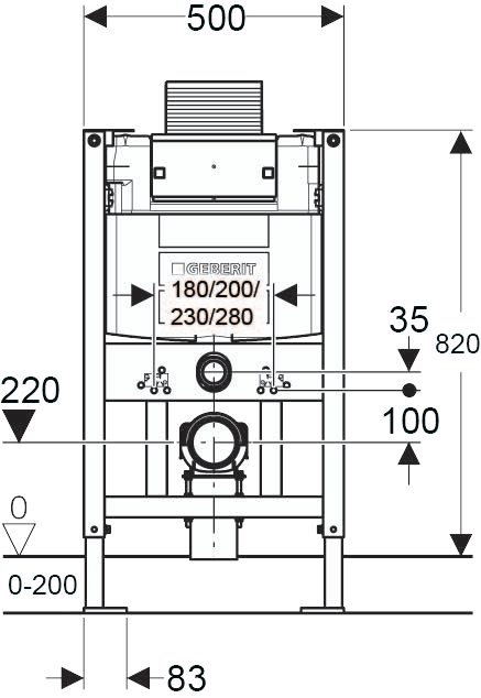 Geberit Alpha12 Concealed Cistern with Duofix Alpha12-F