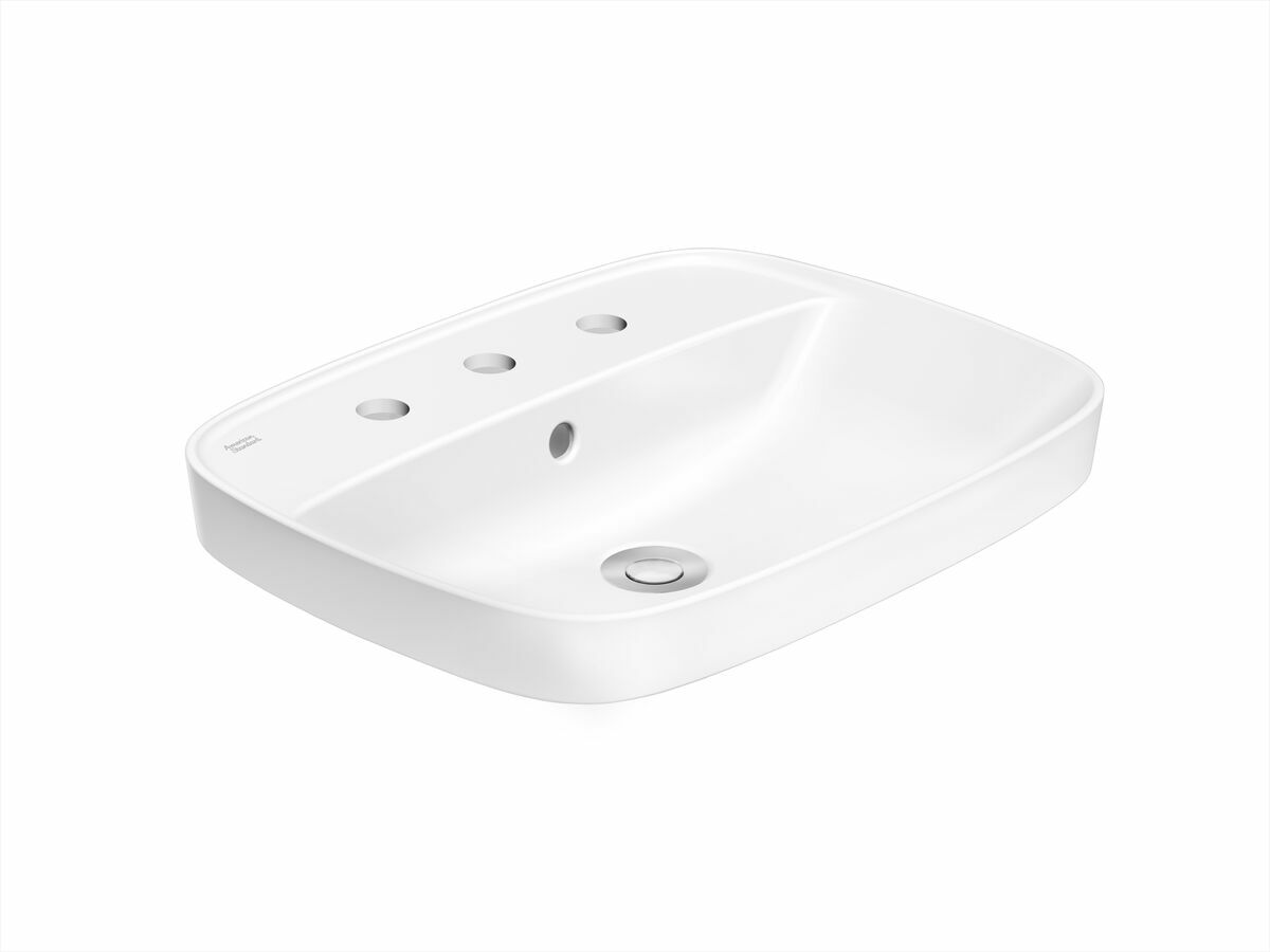 Signature 550 Semi Inset Basin - 3 Tap Hole - Overflow