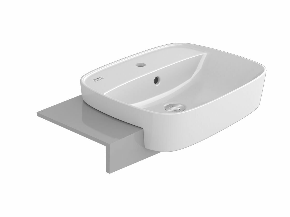 Signature 550 Semi Recessed Basin - 3 Tap Hole - Overflow