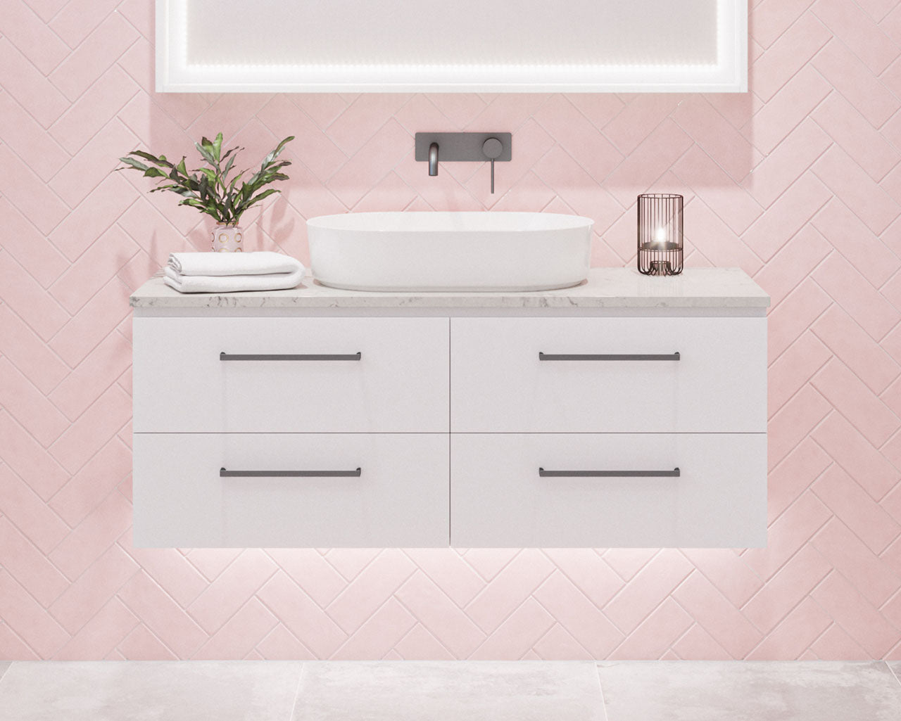Timberline Ashton Vanity White Gloss