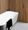 Auris Corner Back to Wall Bathtub - Gloss White