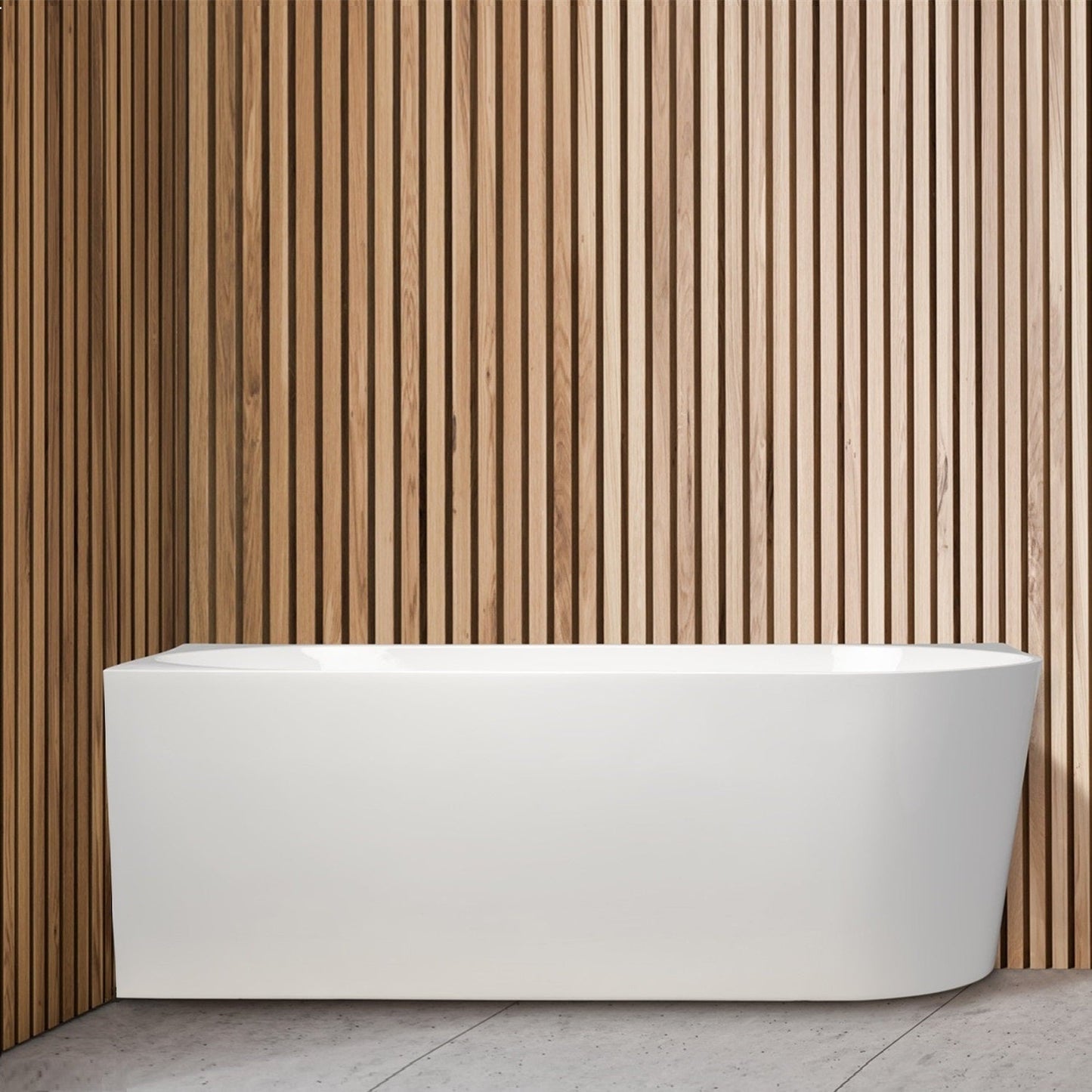 Auris Corner Back to Wall Bathtub - Gloss White