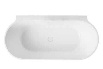 Aurora 1500-1700 Back To Wall Freestanding Bath — White Baths, Acrylic Baths, Back to Wall & Corner Baths, Oval Baths