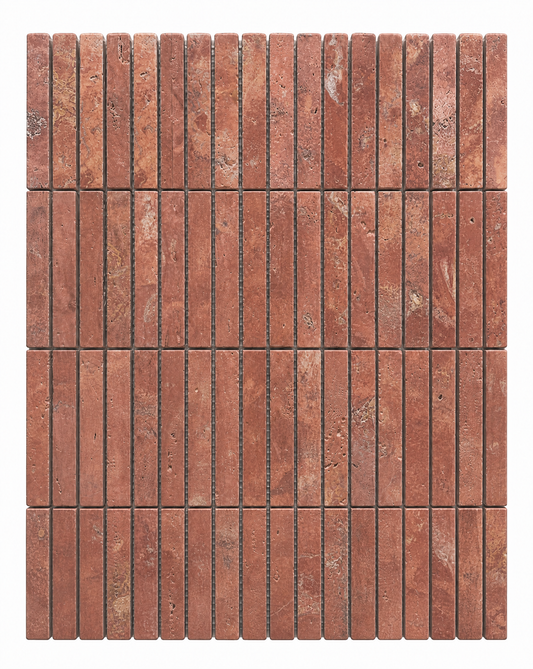 BASTONI ROSA TRAVERTINE NATURAL STONE KIT KAT MOSAIC TILE