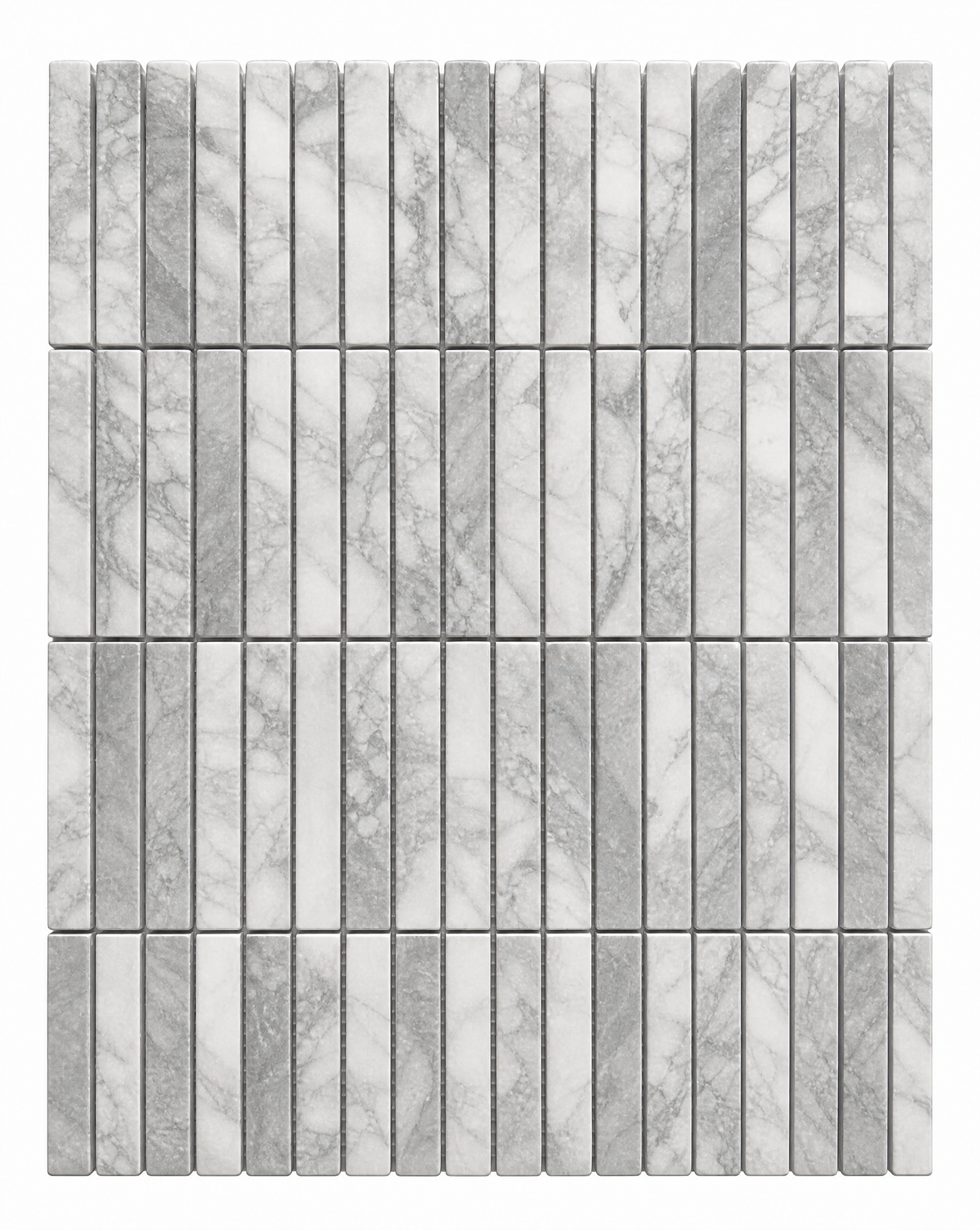BASTONI SUPER WHITE NATURAL STONE KIT KAT MOSAIC TILE