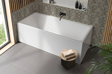 Bianco Back-to-Wall / Corner Freestanding Bath — White Baths, Acrylic Baths, Rectangular Baths