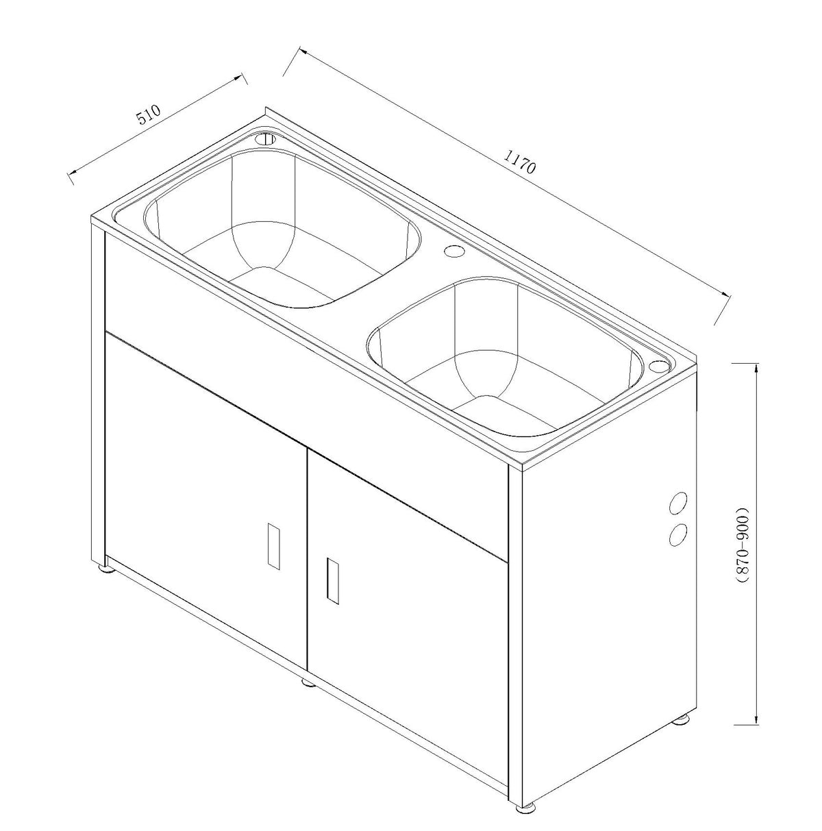 Double 90L Laundry Tubs BK90L-D