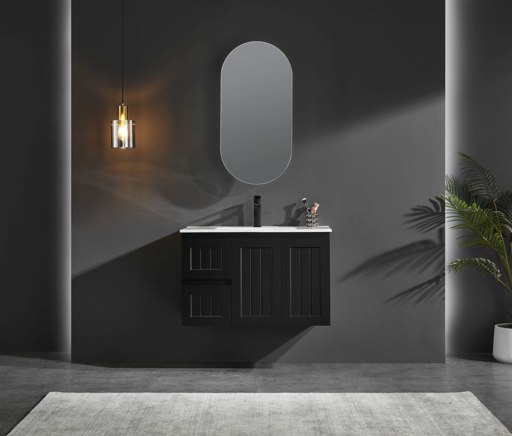 Allison Pill Shaving Cabinets 450x900x150 LK-MAPLSV4590 — Matte Black, Pill Shape Mirrors