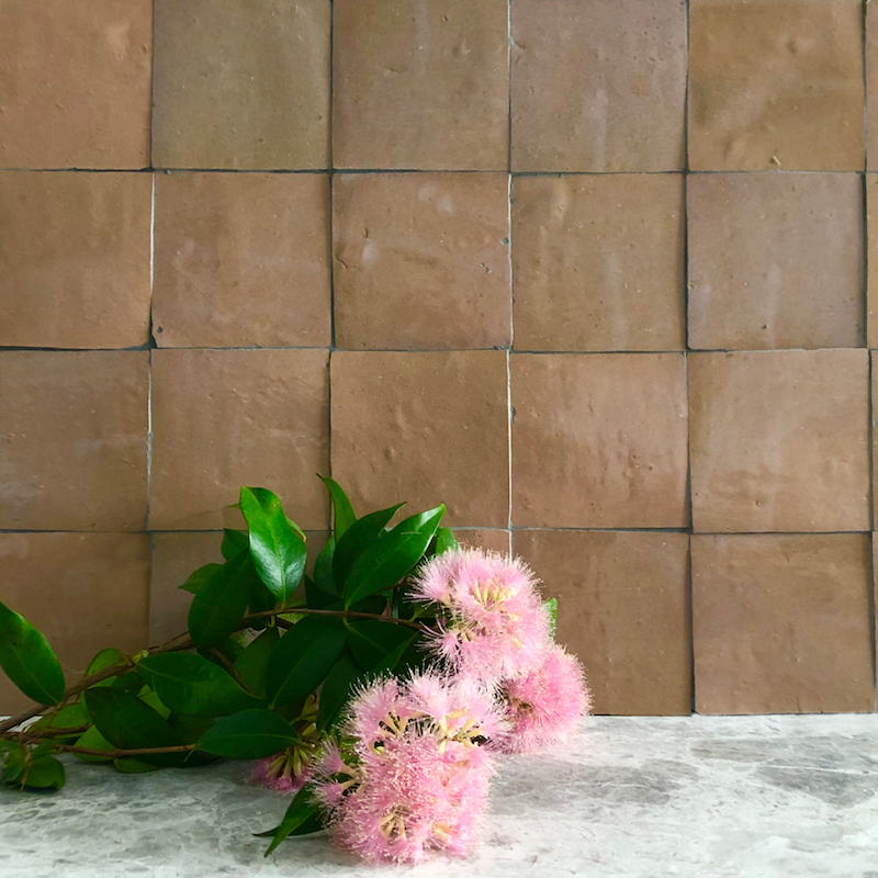 Medina Blush Pink Moroccan Zellige Square Tile