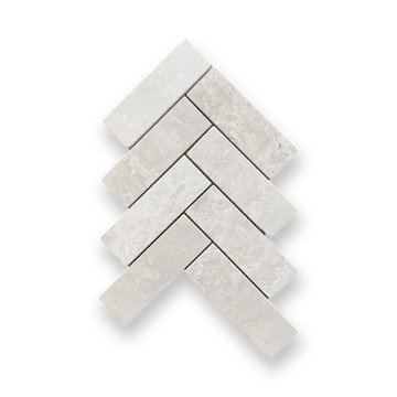 BALMAIN BOTTOCINO LIMESTONE TUMBLED NATURAL STONE HERRINGBONE MOSAIC