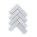 BALMAIN GRIS TRAVERTINE TUMBLED NATURAL STONE HERRINGBONE MOSAIC