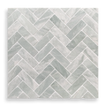 BALMAIN VERDI CRISTALLO TUMBLED NATURAL STONE HERRINGBONE MOSAIC