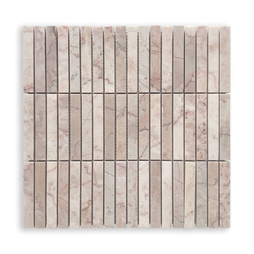 BASTONI LIGHT ROSADO STONE KIT KAT MOSAIC TILE - Sample