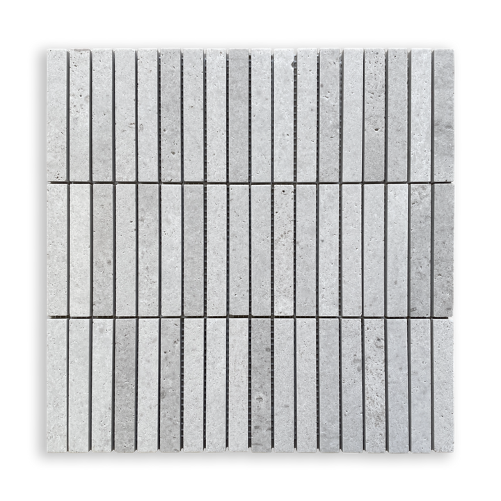 Bastoni Gris Travertine Natural Stone Kit Kat Mosaic Tile