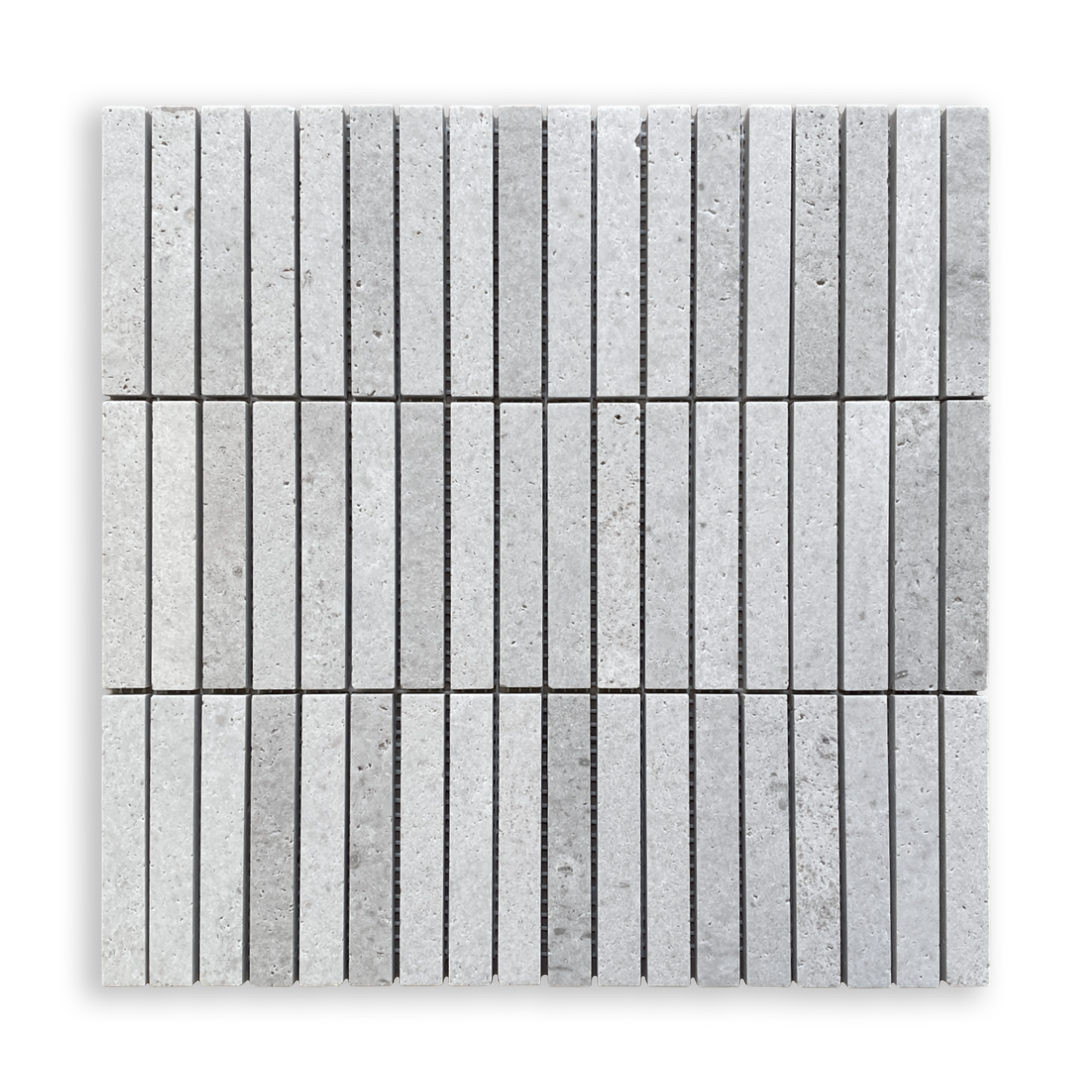 Bastoni Large Gris Travertine Natural Stone Kit Kat Mosaic Tile