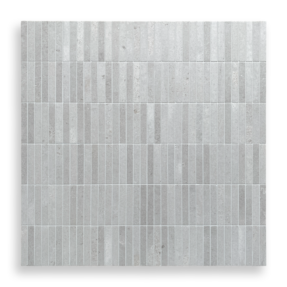 Bastoni Large Gris Travertine Natural Stone Kit Kat Mosaic Tile