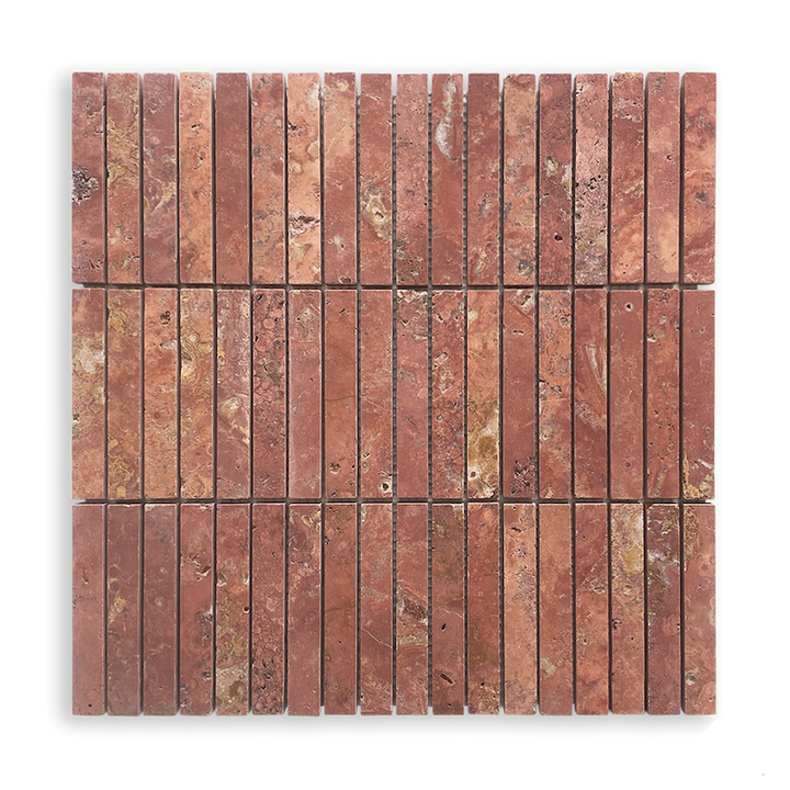 BASTONI ROSA TRAVERTINE NATURAL STONE KIT KAT MOSAIC TILE